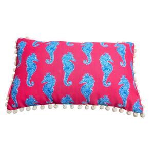 Lilly Pullitzer Seahorse PomPom Rectangle Decorative Pillow